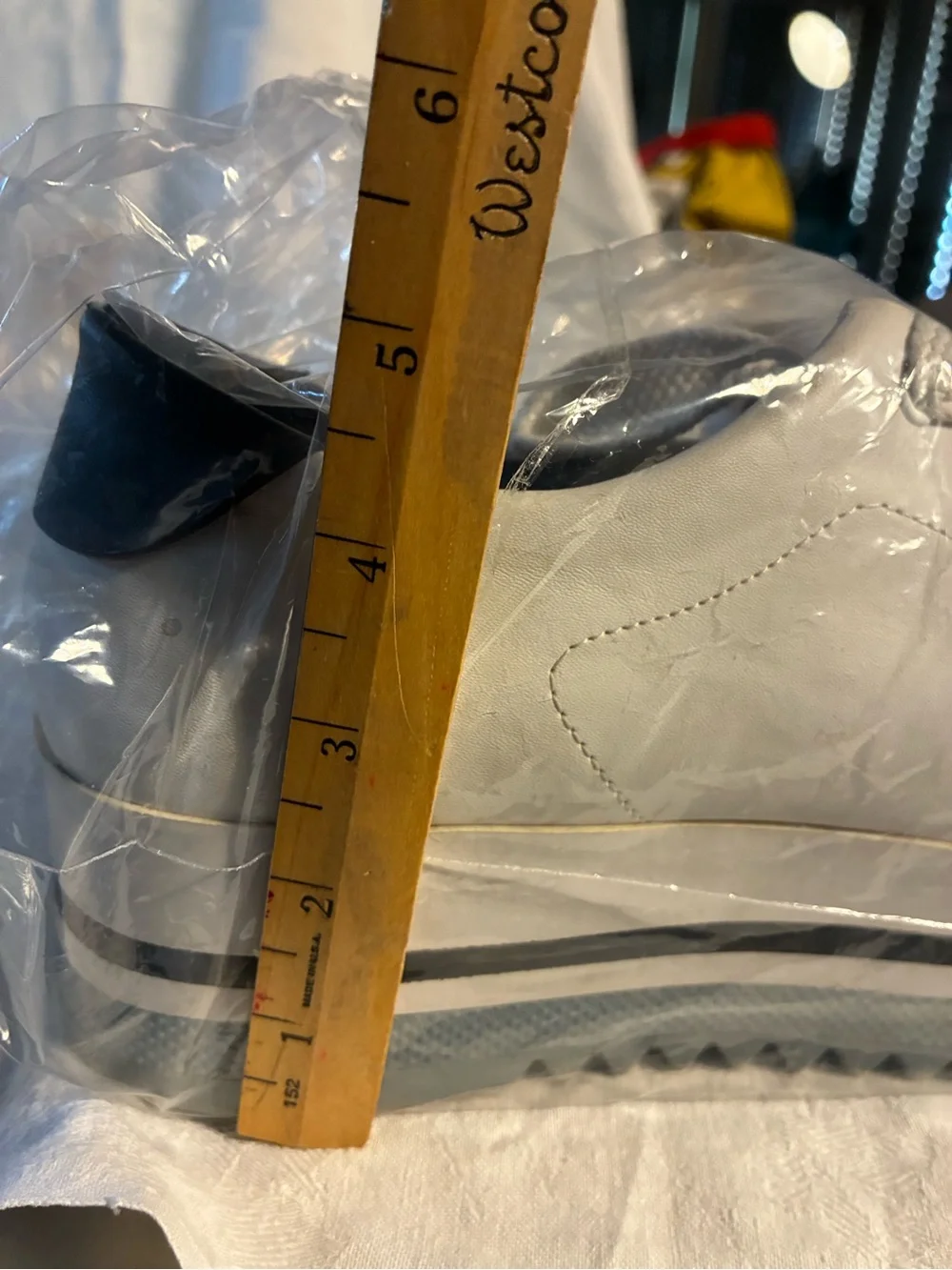Zara Women White/Navy Sneakers Platform Sneakers